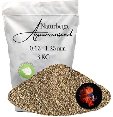 Aquariumsand 3 kg Aquariumkies Aquariensand Aquarienkies Bodengrund 0,63-1,25 mm