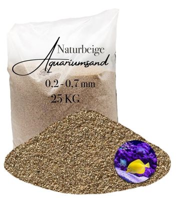 Aquariumsand naturbeige 0,2-0,7 mm 25 kg - strukturierter Bodengrund für Technik- & P