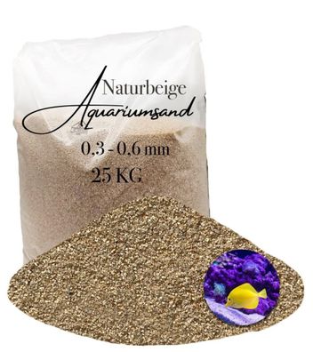 Aquariumsand naturbeige 0,3-0,6 mm 25 kg - pH-neutraler Bodengrund für stabile Aquari