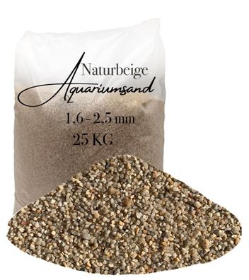 Aquariumsand naturbeige 1,6-2,5 mm 25 kg - grobkörniger Bodengrund für robuste Strukt