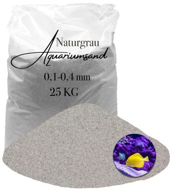 Aquariumsand Naturgrau 0,1-0,4 mm - 25 kg - Feinster Sand für anspruchsvolle Aquarien