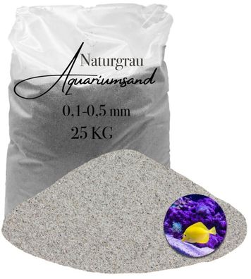 Aquariumsand Naturgrau 0,1-0,5 mm - 25 kg - Feine Körnung für Süß- & Meerwasser
