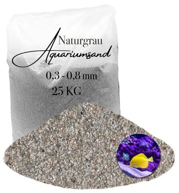 Aquariumsand naturgrau 0,3-0,8 mm 25 kg - feiner Bodengrund für Aquarien und Aquascap