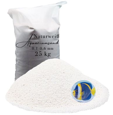 Aquariumsand weiß 25kg Aquariensand Aquarienkies Aquariumkies Bodengrund fein