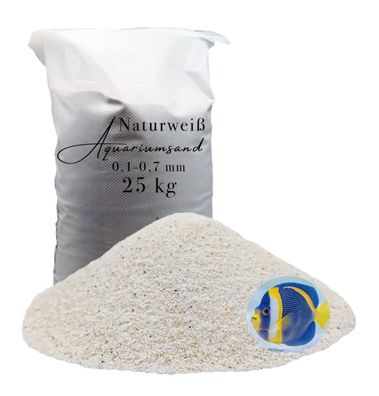 feiner Aquarien sand weiß 25kg Aquariumsand Aquarienkies Aquariumkies Bodengrund