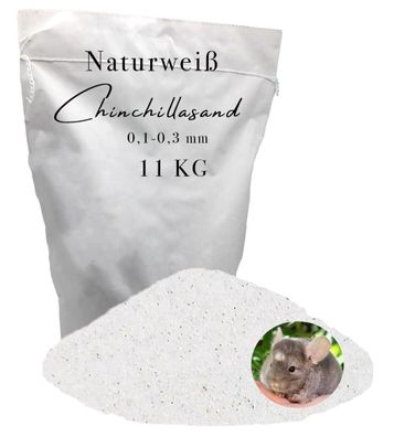 11 kg Chinchillasand weiß 0,1-0,3 - für Hamster, Rennmaus & Fellpflege