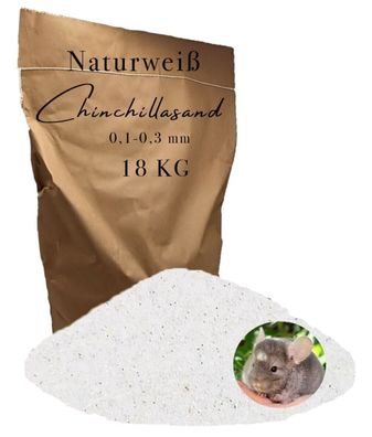 18 kg Chinchillasand 0,1-0,3 weiß - perfekt für Rennmaus, Farbmaus & Hausmaus