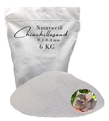 6 kg Chinchillasand weiß Badesand Staubbad Hamster Mäuse Ratten fein Fellpflege - Pre