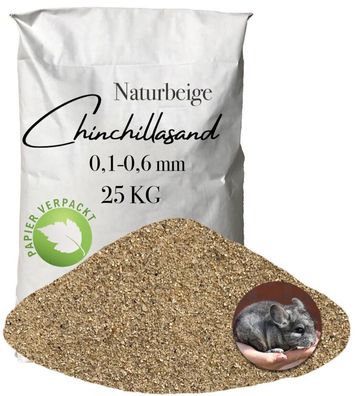 Chinchilla Sand beige Badesand 0,1-0,6mm 25 kg Staubbad Hamster Mäuse Papiersack - Pr