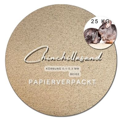 Chinchilla Sand beige sehr fein 25 kg Badesand Staubbad Hamster Mäuse Papiersack - Pr