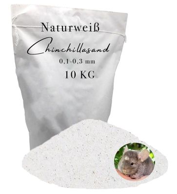 Chinchillasand 10 kg naturweiß 0,1-0,3 mm für Fellpflege