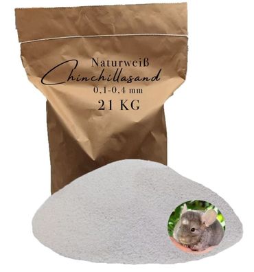 Chinchillasand 21 kg weiß Badesand Staubbad Hamster Mäuse Ratten fein Fellpflege - Pr