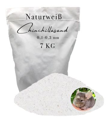 Chinchillasand 7 kg naturweiß 0,1-0,3 mm Badesand Fellpflege