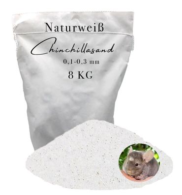 Chinchillasand 8 kg naturweiß 0,1-0,3 mm Badesand für Nager
