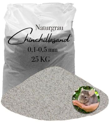 Chinchillasand Hamster grau 0,1-0,5 mm 25 kg Staubbad Badesand kantengerundet - Premi