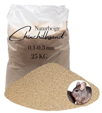 Chinchillasand naturbeige 0,1-0,3 mm 25 kg - feinkörniger Badesand für Kleintiere