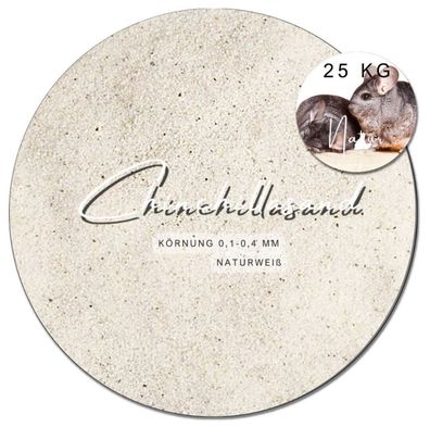 Chinchillasand weiß 0,1-0,4mm 25kg Badesand Staubbad Hamster fein Fellpflege - Premiu