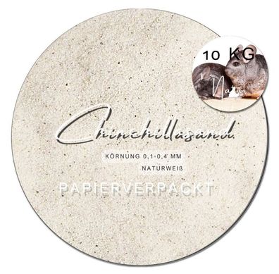 Chinchillasand weiß 0,1-0,4mm Badesand Staubbad Hamster fein Fellpflege 10 kg - Premi