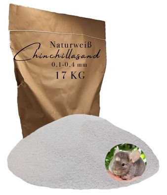 17 kg weißer Badesand 0,1-0,4 - ideal für Ratten, Farbmäuse & Gerbils