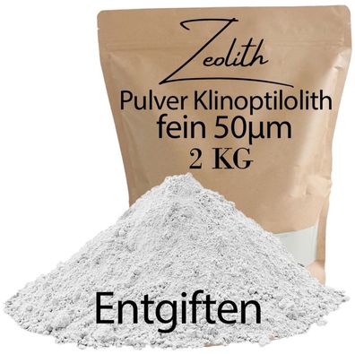2000 g Naturzeolith Pulver 50 µm - Klinoptilolith hochfein für technische Anwendungen