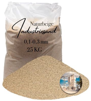 25 kg Quarzsand Naturbeige 0,1-0,3 - Feinste Körnung für Epoxid- & Kunstharzsystem