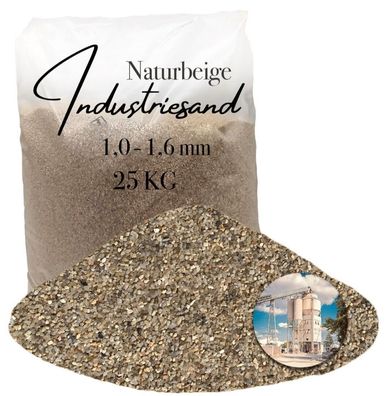 25 kg Quarzsand Naturbeige 1,0-1,6 für Einstreuung & Bauzwecke