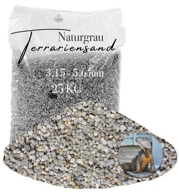 25 kg Terrariumsand 3,15-5,6 hellgrau - grabfähiger Quarzsand für Agamen, Schlange