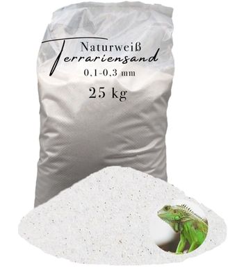 25 kg Terrariumsand naturweiß 0,1-0,3 Bodengrund grabfähig versandkostenfrei