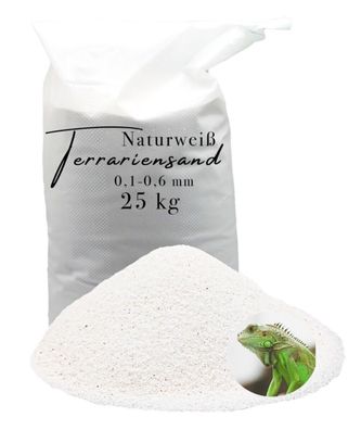 25 kg Terrariumsand naturweiß 0,1-0,6 Bodengrund grabfähig