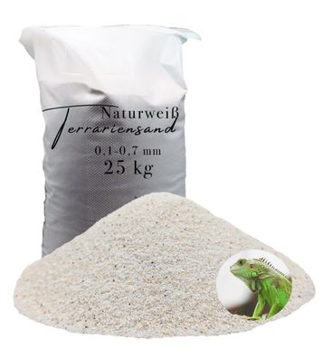 25 kg Terrariumsand naturweiß 0,1-0,7 Bodengrund grabfähig