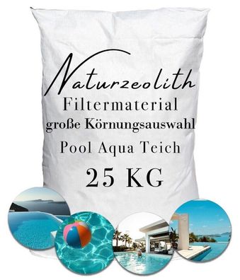 25 kg Zeolith Effektives Filtermaterial für Pool, Schwimmbad und Teich