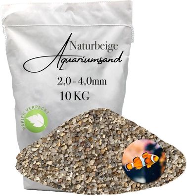 Aquarienkies 2,0-4,0 mm - 10 kg naturbeiger Grobkies für stabile Bodenbereiche & deko