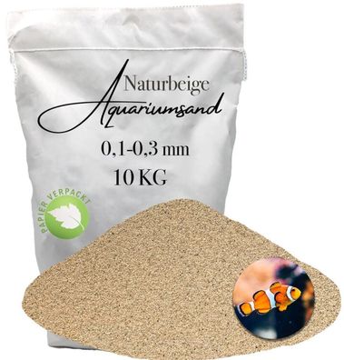 Aquariensand 0,1-0,3 mm - 10 kg naturbeiger Feinsand für sensible Bodenzonen & Aufzuc