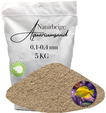 Aquariensand 0,1-0,4 mm Naturbeige 5 kg - feinkörniger Bodengrund für empfindliche Ar