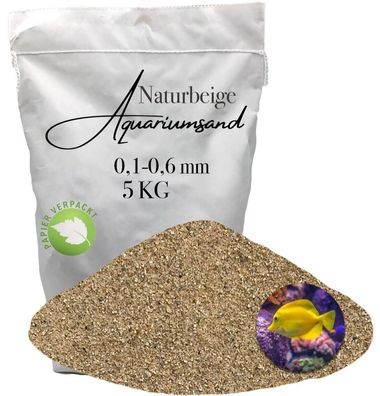 Aquariensand 0,1-0,6 mm Naturbeige 5 kg für empfindliche Bodenbewohner & Pflanzen