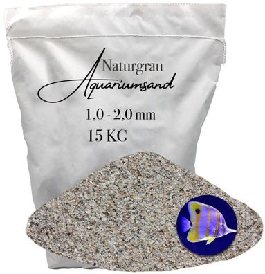 Aquariensand 1,0-2,0 mm - 15 kg naturgrauer Quarzkies für Pflanzenbecken & stabile Bo