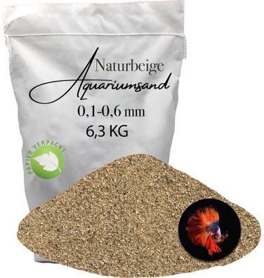 Aquariensand beige 0,1-0,6 mm 6,3 kg für Garnelenbecken & Pflanzenbodengrund