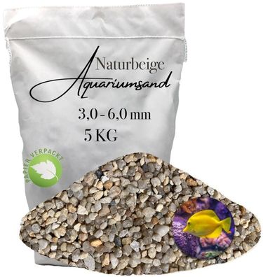 Aquariumkies 3,0-6,0 mm - 5 kg mittelgrober Naturkies für stabile und atmungsaktive B