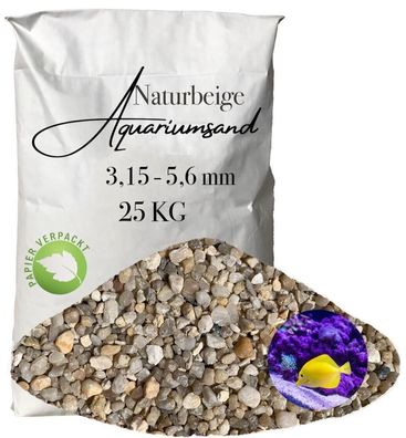 Aquariumkies 3,15-5,6 mm - 25 kg robuster, dekorativer Bodengrund für großkörnige Lay