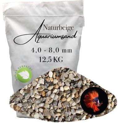 Aquariumkies naturbeige 4,0-8,0 mm 12,5 kg - grobkörnig & naturrein