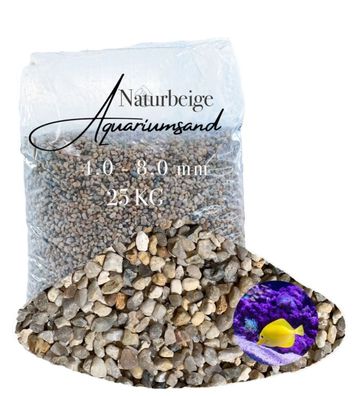 Aquariumkies naturbeige 4,0-8,0 mm 25 kg - grober Bodengrund für große Becken & stark