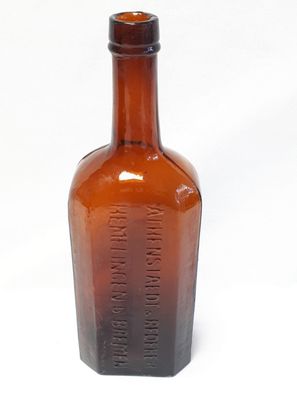 Glasflasche Braunglas Athenstaedt & Redeker - Hemelingen b. Bremen