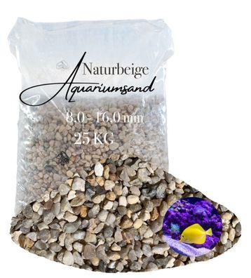 Aquariumkies naturbeige 8,0-16,0 mm 25 kg - grobkörniger Bodengrund für strukturreich