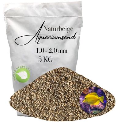 Bodengrund 1,0-2,0 mm Naturbeige 5 kg für ruhige Aquarienzonen
