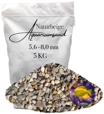 Dekorativer Naturkies 5,6-8,0 mm - 5 kg grobkörniger Bodengrund für markante Aquarien