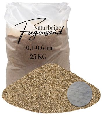 Einkehrsand Fugensand Naturbeige 0,1-0,6 mm 25 kg - feinkörnig für engste Pflasterfug
