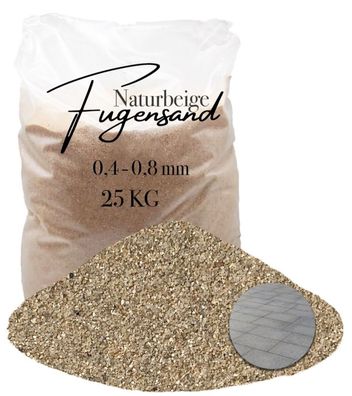 Einkehrsand Naturbeige 0,4-0,8 mm 25 kg - für präzises Verfugen bei schmalem Pflaster