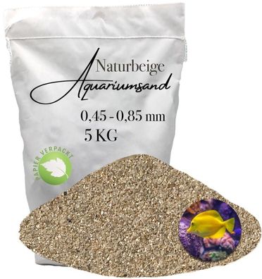 Feiner Aquariensand 0,45-0,85 mm - 5 kg naturbelassener Substratsand für detailreiche