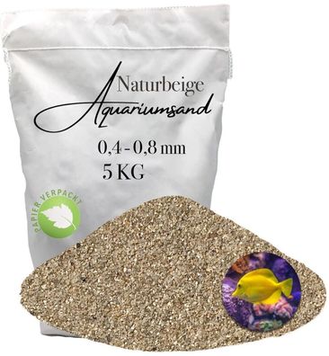 Feinkies 0,4-0,8 mm für Aquarien - 5 kg naturreiner Sand für empfindliche Biotope