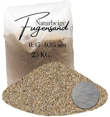 Fugensand Einkehrsand Naturbeige 0,45-0,85 mm 25 kg - passgenau für schmale Fugen